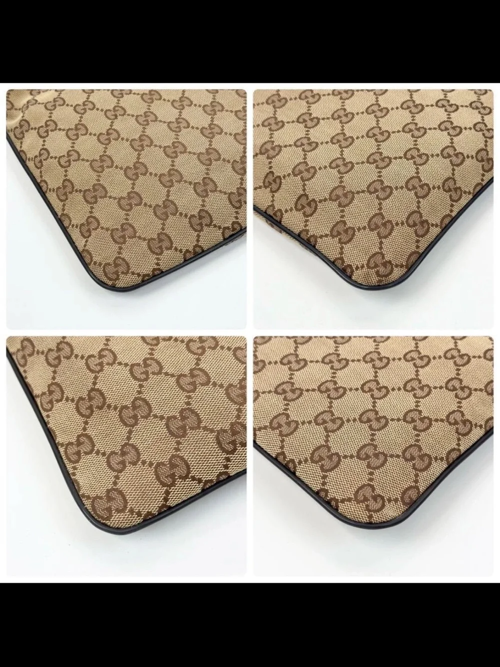Gucci Brown GG Canvas Messenger Bag with Green-Red Web Strap